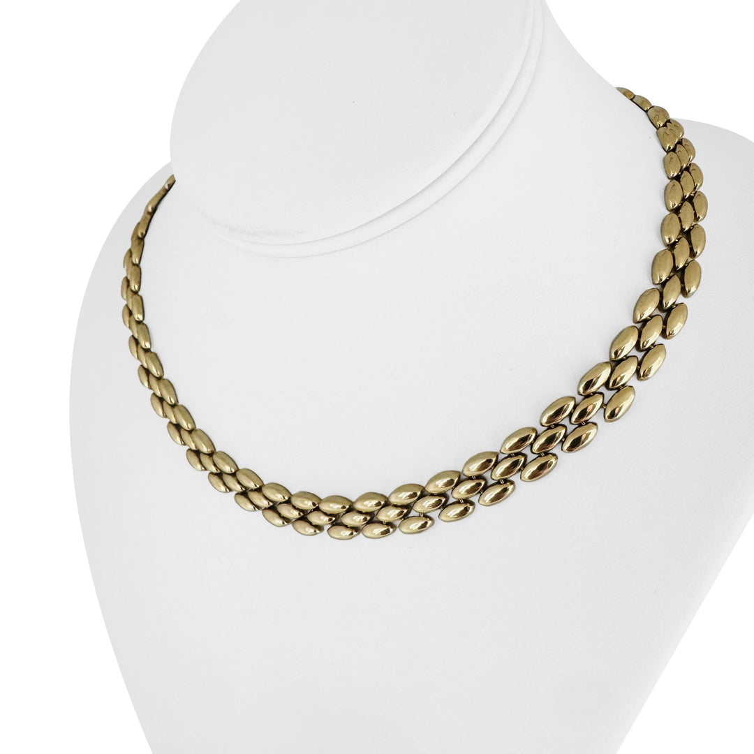 14k Yellow Gold 36.6g Heavy Ladies 8.5mm Panther Link Necklace Italy 17"