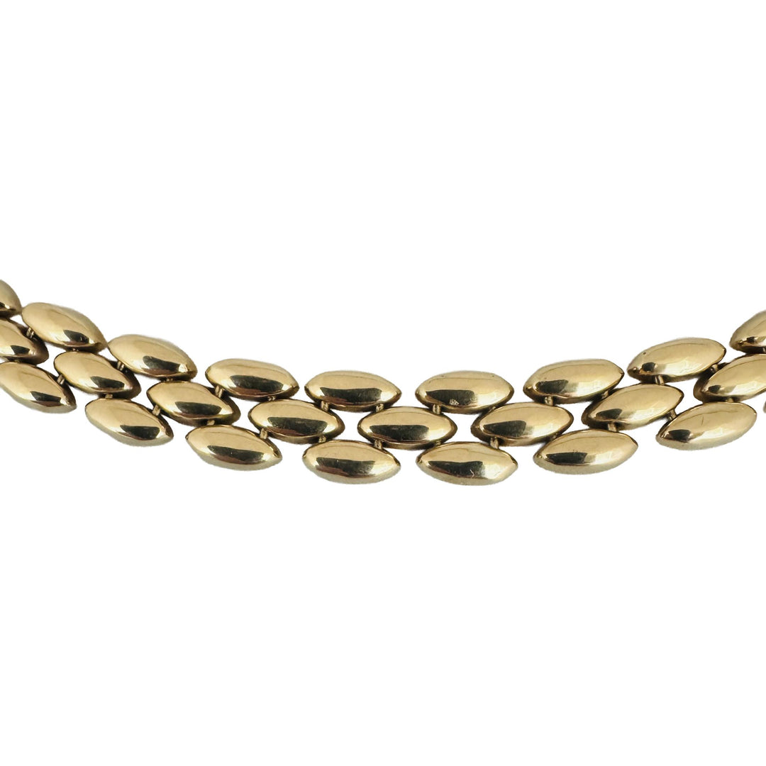 14k Yellow Gold 36.6g Heavy Ladies 8.5mm Panther Link Necklace Italy 17"