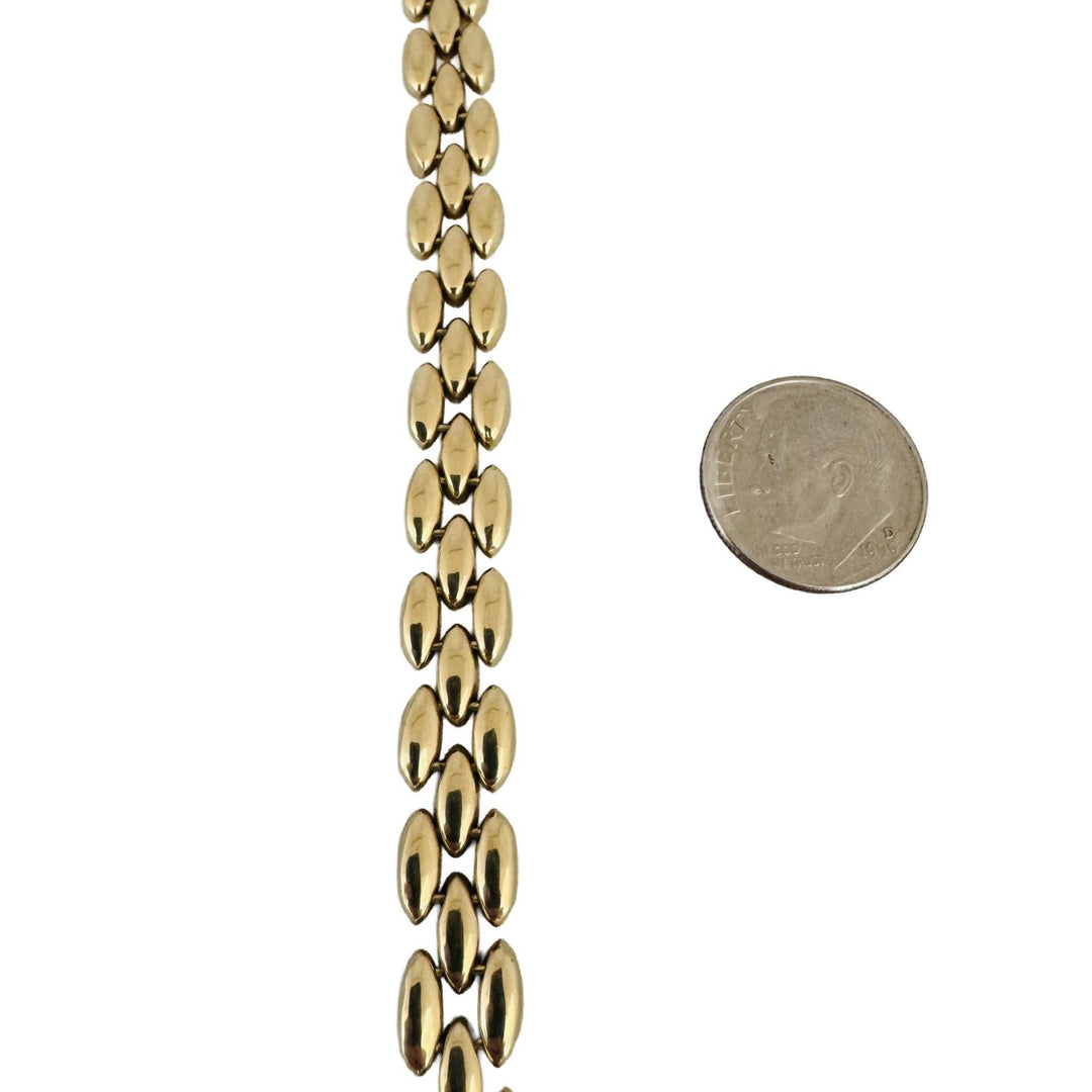14k Yellow Gold 36.6g Heavy Ladies 8.5mm Panther Link Necklace Italy 17"