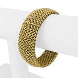 14k Yellow Gold 42.2g UnoAErre Thick Wide 20mm Mesh Link Bracelet Italy 7.5"