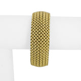 14k Yellow Gold 42.2g UnoAErre Thick Wide 20mm Mesh Link Bracelet Italy 7.5"