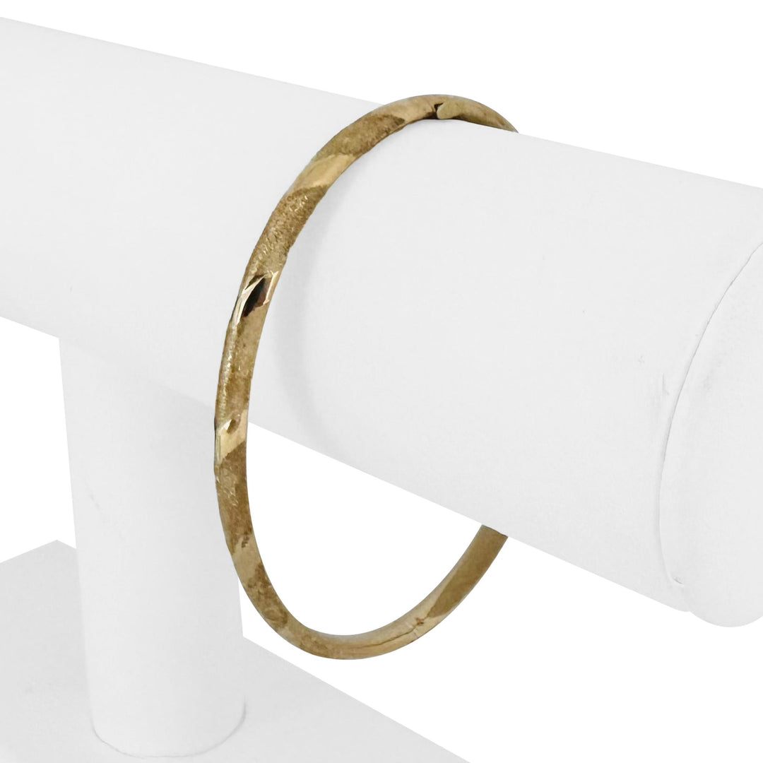 14k Yellow Gold 4.8g Hollow Light 4.5mm Bangle Bracelet 7"