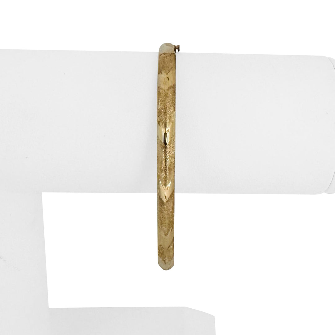 14k Yellow Gold 4.8g Hollow Light 4.5mm Bangle Bracelet 7"
