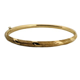 14k Yellow Gold 4.8g Hollow Light 4.5mm Bangle Bracelet 7"