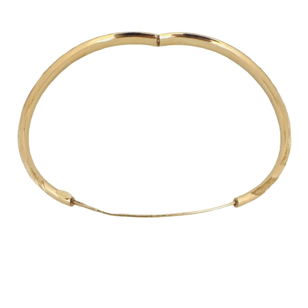 14k Yellow Gold 4.8g Hollow Light 4.5mm Bangle Bracelet 7"