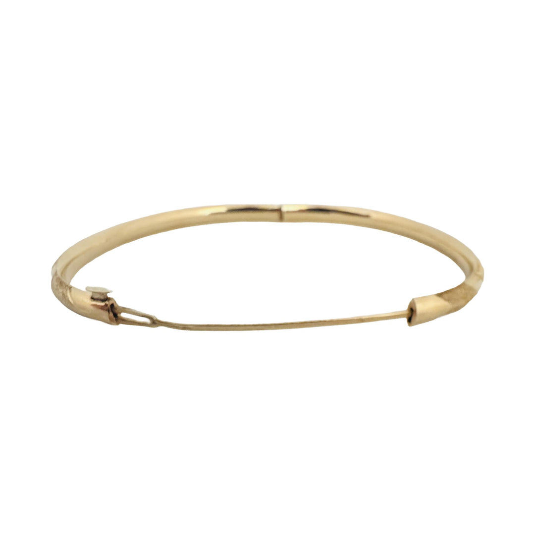 14k Yellow Gold 4.8g Hollow Light 4.5mm Bangle Bracelet 7"