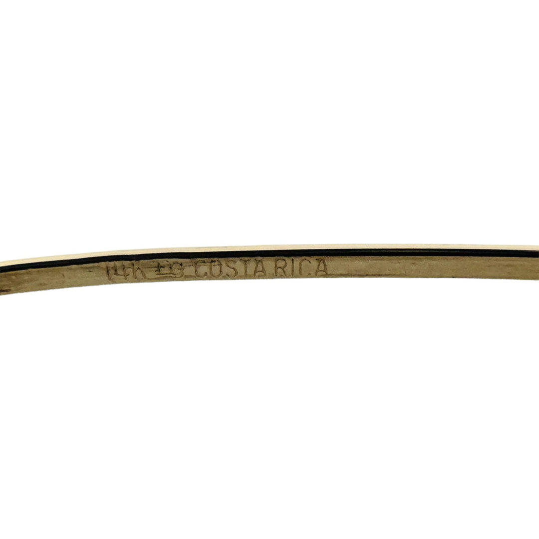 14k Yellow Gold 4.8g Hollow Light 4.5mm Bangle Bracelet 7"