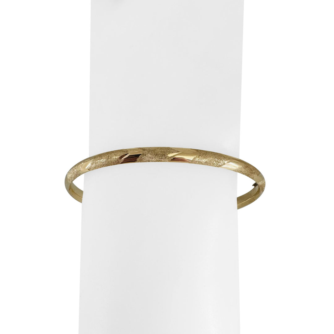 14k Yellow Gold 4.8g Hollow Light 4.5mm Bangle Bracelet 7"