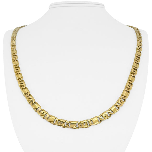 18k Yellow Gold 56g Solid Vintage 5.5mm Fancy Curb Link Chain Necklace Italy 24