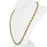 18k Yellow Gold 23.3g Hollow Vintage 5mm Bar Link Chain Necklace Italy 23"