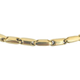 18k Yellow Gold 23.3g Hollow Vintage 5mm Bar Link Chain Necklace Italy 23"