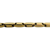 18k Yellow Gold 23.3g Hollow Vintage 5mm Bar Link Chain Necklace Italy 23"