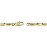 18k Yellow Gold 23.3g Hollow Vintage 5mm Bar Link Chain Necklace Italy 23"