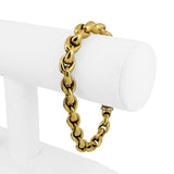 18k Yellow Gold 31.3g Vintage Thick 8.5mm Ladies Fancy Link Bracelet 8"