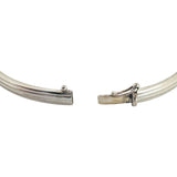 18k White and Yellow Gold 10.4g Fancy Knot Bangle Bracelet Italy 7"