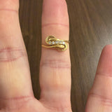18k Yellow Gold and 0.10cttw Diamond Vintage Fancy Ring Size 6