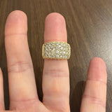 18k Yellow Gold and 2cttw Diamond Heavy Cluster Ring Size 7