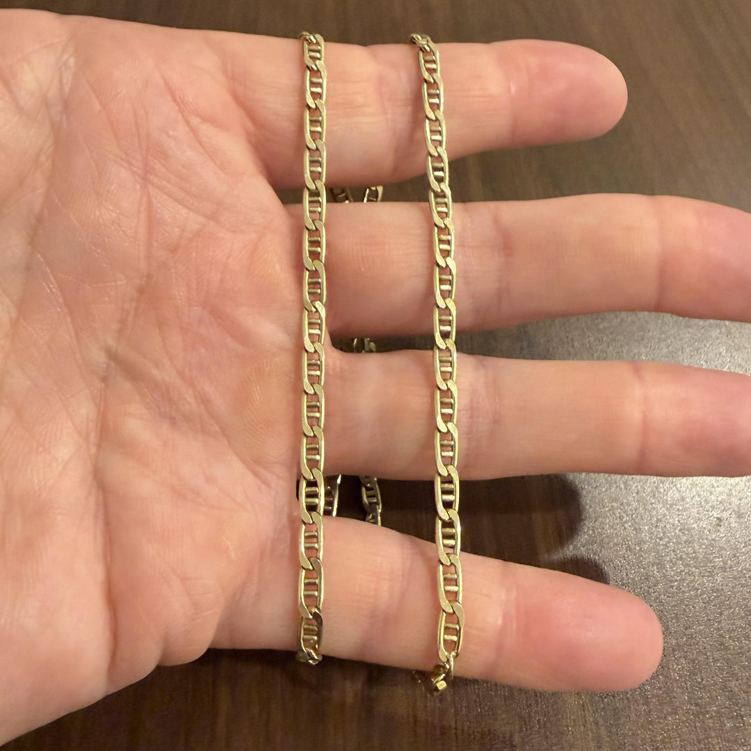 14k Yellow Gold 16.2g Solid Men's 3.5mm Mariner Link Chain Necklace 20"