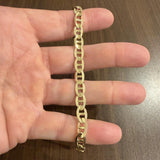 14k Yellow Gold 14.5g Solid 7mm Mariner Link Bracelet Italy 7.5"