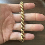 14k Yellow Gold 31g Heavy Polished 10mm San Marco Link Bracelet Italy 7.25"
