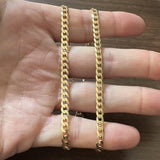 14k Yellow Gold 16.2g Solid Flat 5mm Curb Link Chain Necklace 18"