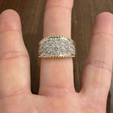 14k Yellow and White Gold 1.50cttw Pave Diamond Graduated Band Ring Size 12