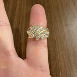 14k Yellow Gold and 1cttw Round and Baguette Diamond Ladies Ring Size 6