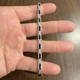 14k White Gold Sapphire and 0.65cttw Diamond Vintage Link Bracelet 7"