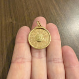 18k Yellow Gold 7.2g UnoAErre Vintage Zodiac Pendant Italy 1.5"