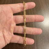 18k Yellow Gold 13.5g Solid Vintage Men's 5.5mm Paperclip Link Bracelet 9"
