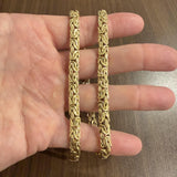 14k Yellow Gold 31.4g Ladies Heavy Thick 7mm Byzantine Link Necklace 21"