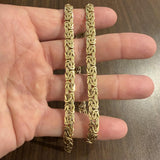 14k Yellow Gold 21.7g Ladies Thick 7mm Byzantine Link Necklace Turkey 18"
