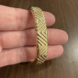 14k Yellow Gold 18.6g Vintage Ladies Ribbed 11mm Bangle Bracelet 6.75"