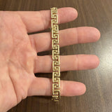 14k Yellow Gold 15g Ladies Polished 8.5mm Greek Key Link Bracelet Italy 7.5"