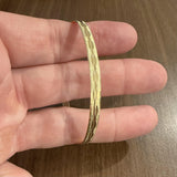 14k Yellow Gold 8.3g Solid Diamond Cut 4.5mm Round Bangle Bracelet 8"