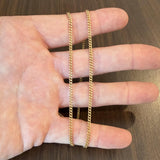 19k Portuguese Yellow Gold 12.6g Solid Thin 2.2mm Curb Link Chain Necklace 22"