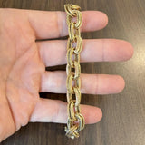 18k Yellow Gold 39.2g Vintage Heavy 12.5mm Oval Cable Link Bracelet Italy 8.5"