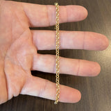 18k Yellow Gold 3.1g Hollow Light Milor 3.5mm Rolo Link Bracelet Italy 7"