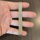 14k Yellow Gold 20g Polished Ladies 11mm Brick Link Mesh Bracelet Italy 7"