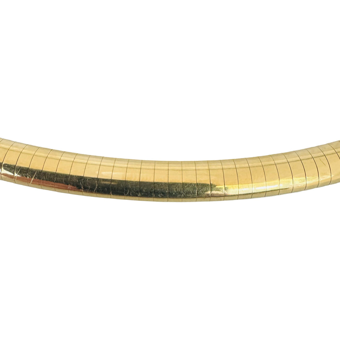 18k Yellow Gold 42.2g Solid Heavy 6mm Omega Link Necklace Italy 16"