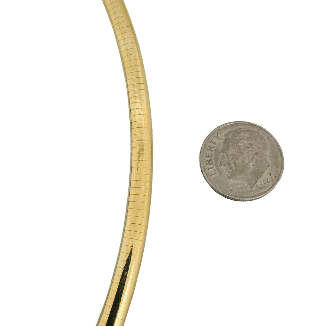 18k Yellow Gold 42.2g Solid Heavy 6mm Omega Link Necklace Italy 16"