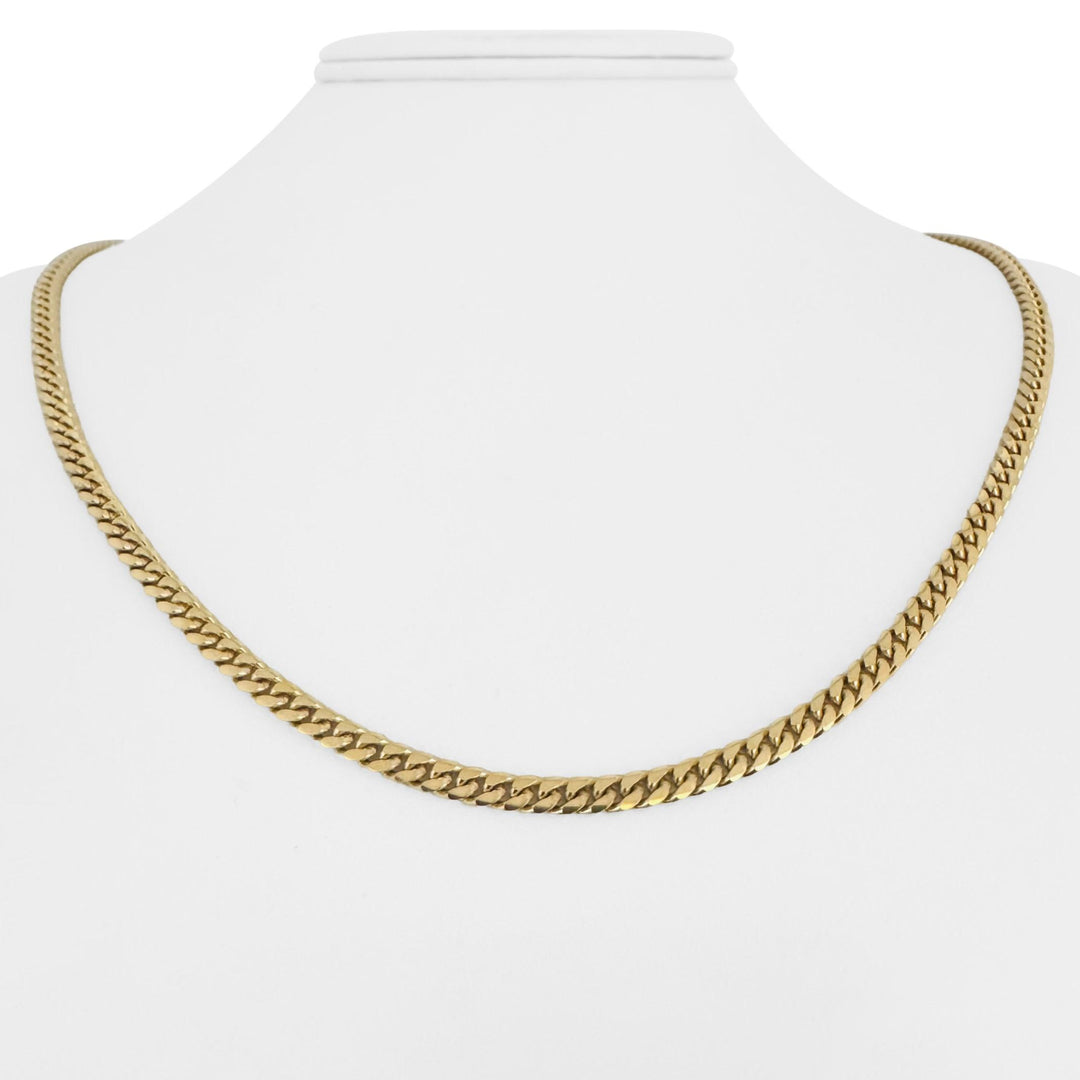 18k Yellow Gold 32.4g Solid Heavy 4mm Cuban Link Chain Necklace 22"