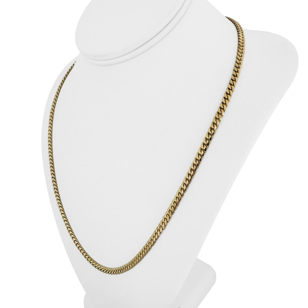 18k Yellow Gold 32.4g Solid Heavy 4mm Cuban Link Chain Necklace 22"