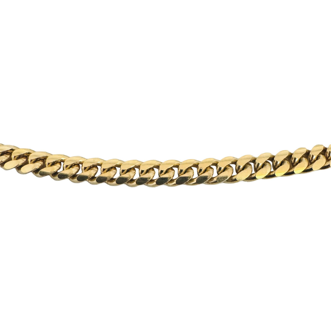 18k Yellow Gold 32.4g Solid Heavy 4mm Cuban Link Chain Necklace 22"