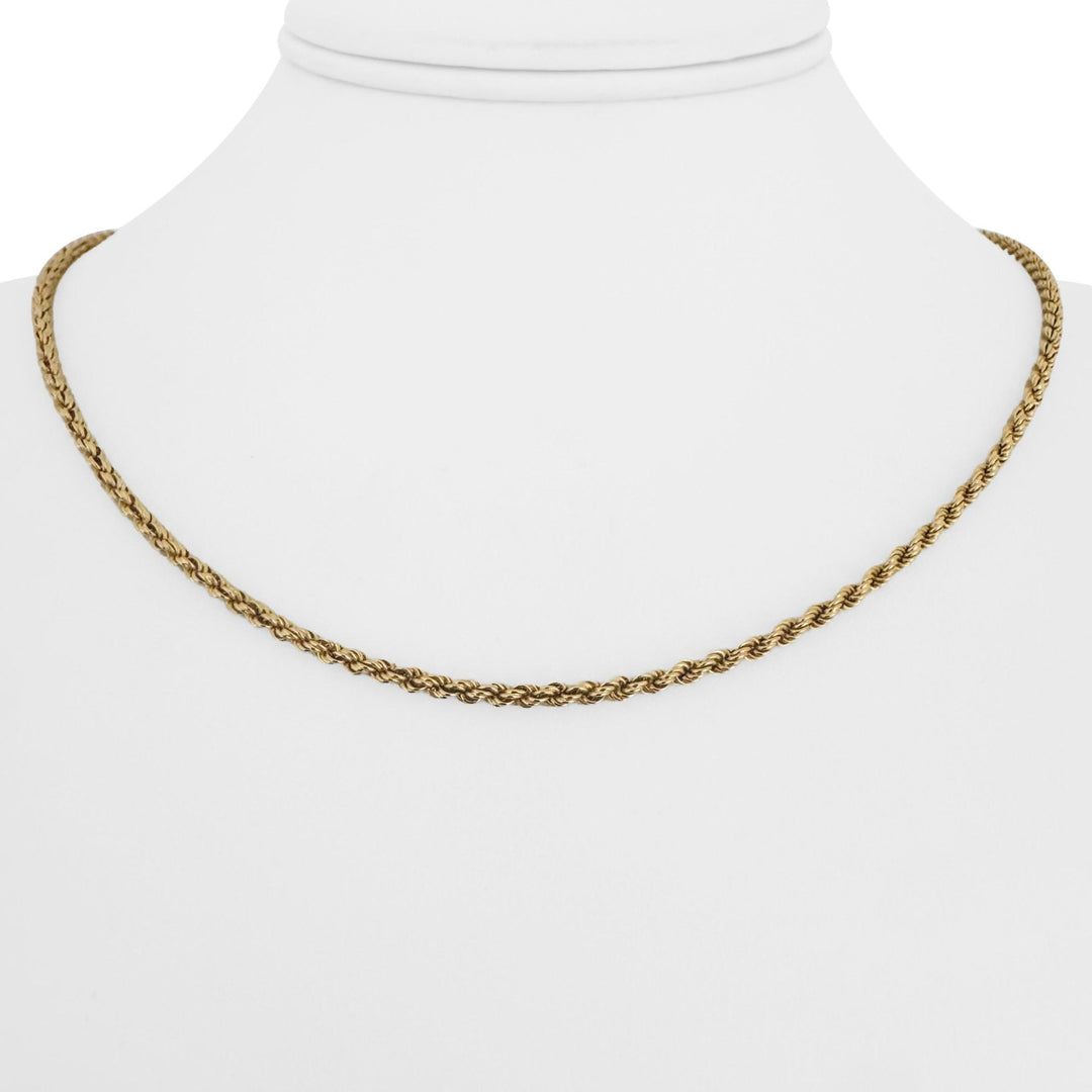18k Yellow Gold 12.3g Solid Vintage 2.5mm Rope Chain Necklace 18"