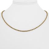 18k Yellow Gold 12.3g Solid Vintage 2.5mm Rope Chain Necklace 18"