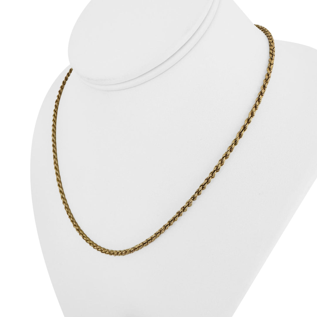 18k Yellow Gold 12.3g Solid Vintage 2.5mm Rope Chain Necklace 18"