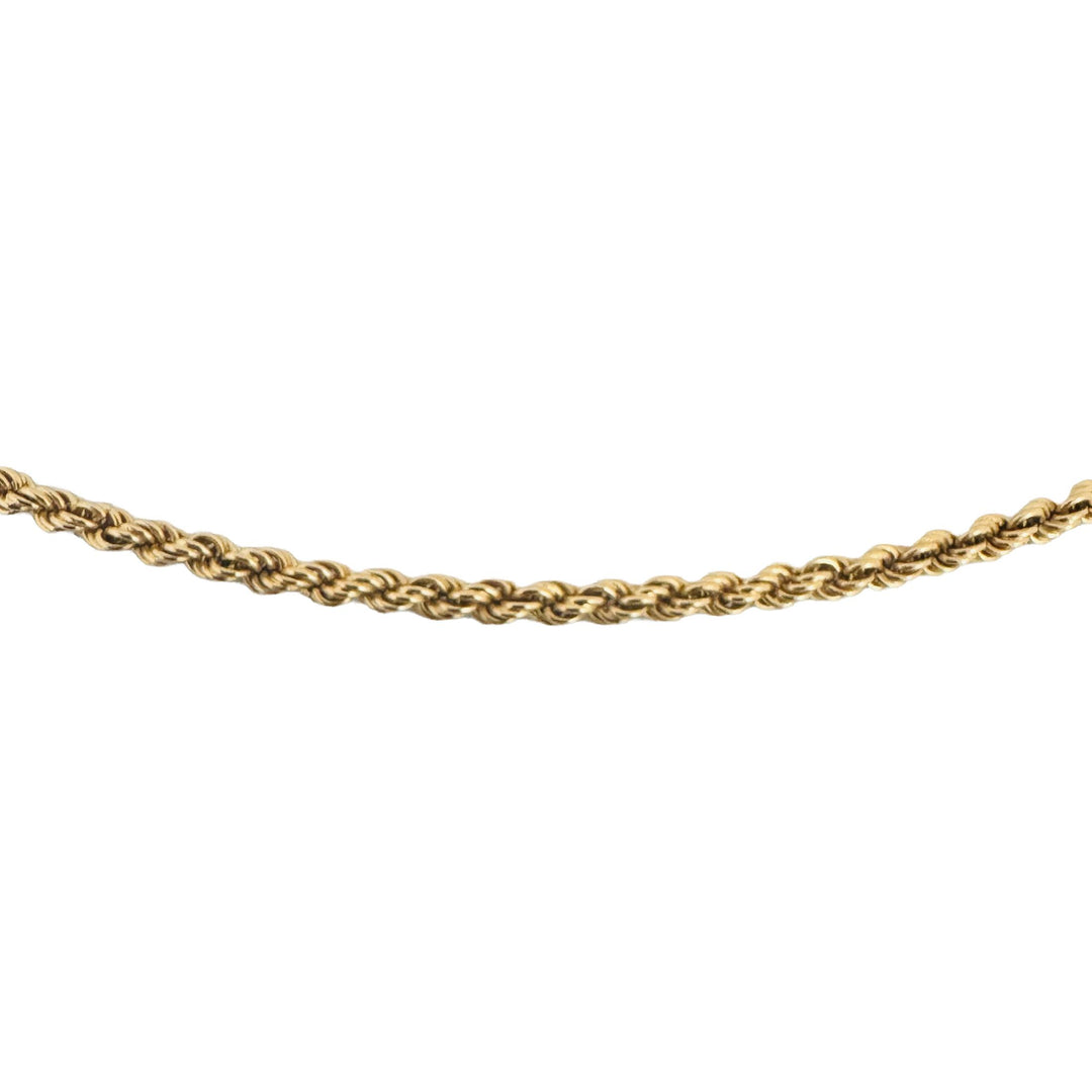 18k Yellow Gold 12.3g Solid Vintage 2.5mm Rope Chain Necklace 18"