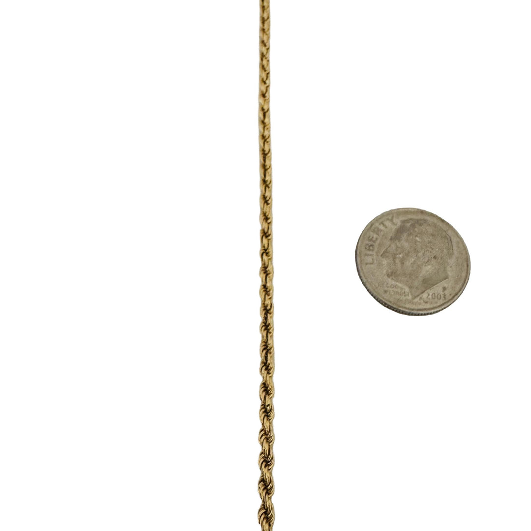 18k Yellow Gold 12.3g Solid Vintage 2.5mm Rope Chain Necklace 18"