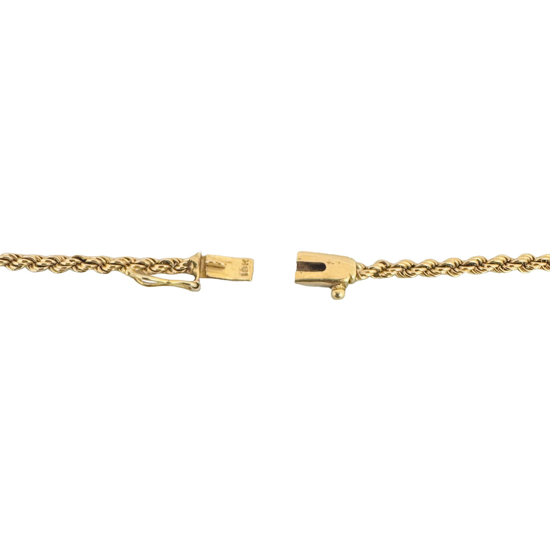 18k Yellow Gold 12.3g Solid Vintage 2.5mm Rope Chain Necklace 18"